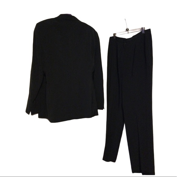 Kasper Single Button Black Pant Suit - Picture 2 of 6